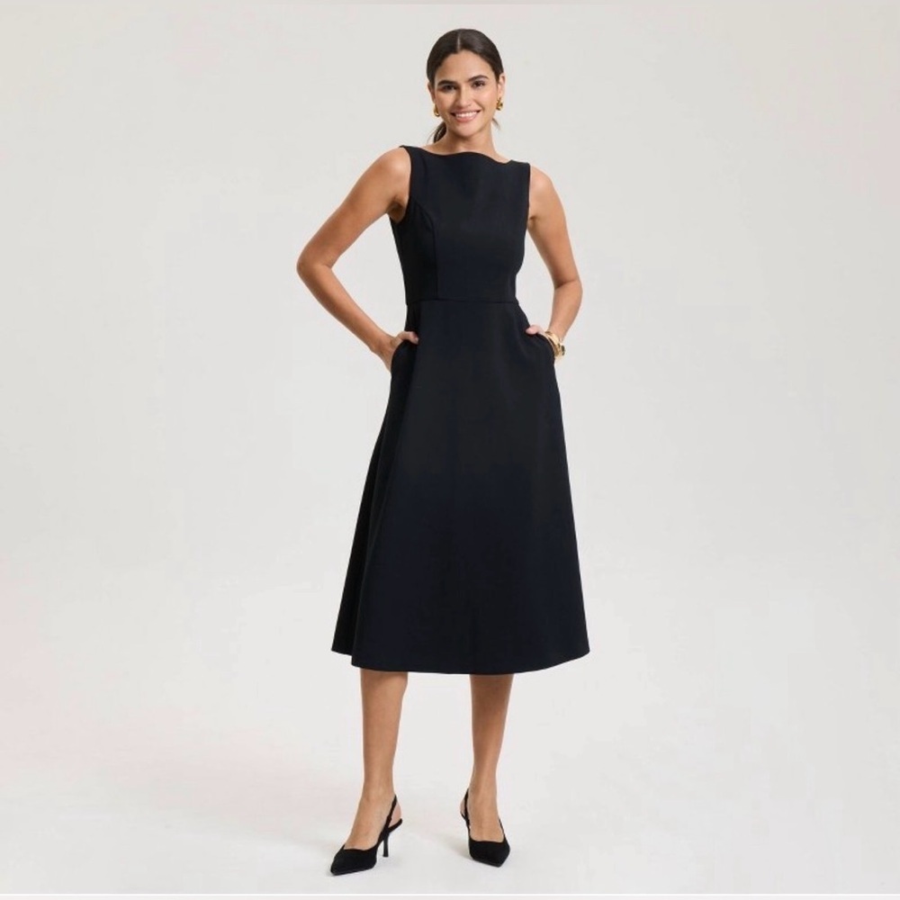 NWT | Sleeveless Tailored Midi Dress w/ Pockets | A New Day Mocha Brown | S - Picture 3 of 16